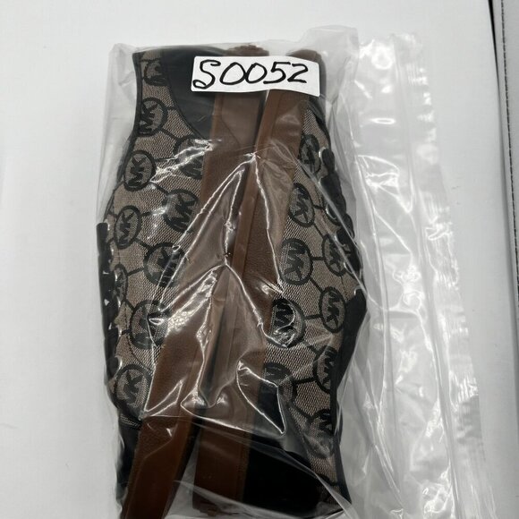 Michael Kors Womens 7M MK Logo City Sneakers Blk Silver Canvas Shoe Jacquard New - Picture 14 of 15